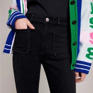 Maje Black Braided Jeans